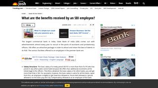 What are the benefits received by an SBI employee? - Jagran Josh
