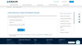 Check Mutual Fund Statement Online | SBI Mutual Fund