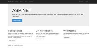 My ASP.NET Application: Home Page