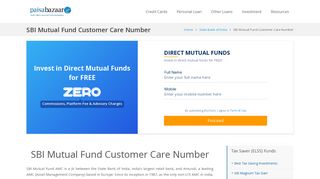SBI Mutual Fund Customer Care Number-Toll Free Number
