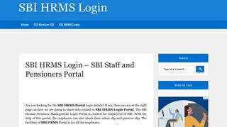 SBI HRMS Login – SBI Staff and Pensioners Portal