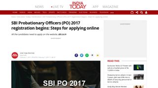 SBI Probationary Officers PO 2017 registration begins: Steps for ...