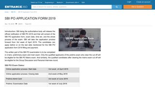 SBI PO Application Form 2019: Apply Online for Vacancies