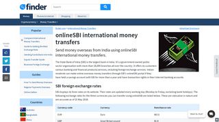 onlineSBI : Send money from India to 11 countries | finder - Finder.com