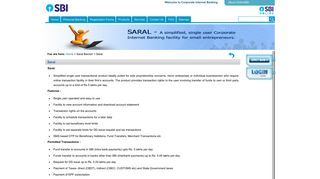 Saral - State Bank of India - Corporate Banking