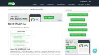 Fbb SBI STYLEUP Credit Card - Offers Jan 2019, Payment, Apply ...