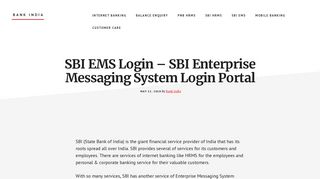 SBI EMS Login - SBI Enterprise Messaging System Login Portal