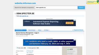 sbm.specter.se at WI. Specter Business Management - Logga in