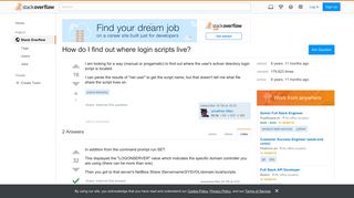 How do I find out where login scripts live? - Stack Overflow