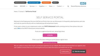 NHS SBS Corporate - Self Service Portal