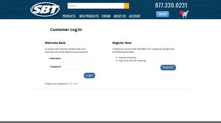 ShopSBT.com: Customer Log In