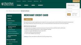 Merchant Credit Card Processing - State Bank & Trust Co.