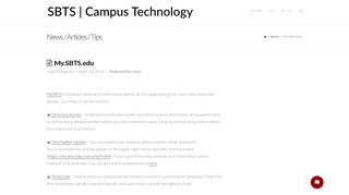 My.SBTS.edu | SBTS Campus Technology