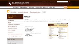 MySBU | St. Bonaventure University