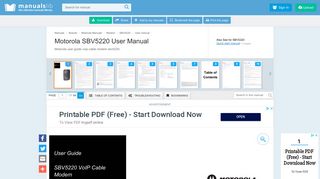 MOTOROLA SBV5220 USER MANUAL Pdf Download. - ManualsLib