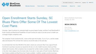 Open Enrollment Starts Sunday, SC Blues Plans Offer Some Of The ...