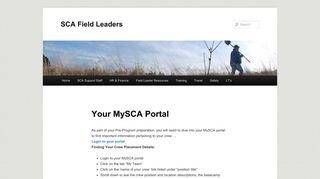 Your MySCA Portal | SCA Field Leaders