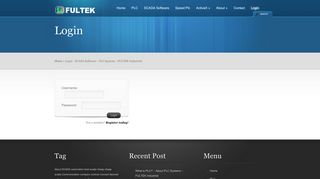 Login - SCADA Software - PLC Systems - FULTEK Industrial