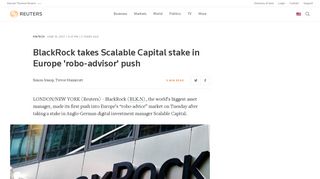 BlackRock takes Scalable Capital stake in Europe 'robo-advisor' push ...