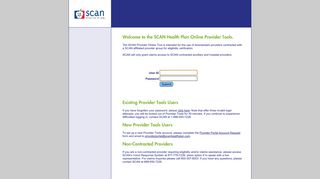 SCAN Health Plan Online Provider Tools