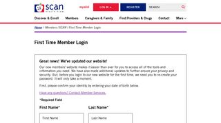 SCAN | First Time Member Login - SCAN Health Plan!