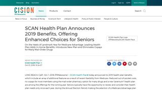 SCAN Health Plan Announces 2019 Benefits, Offering Enhanced ...