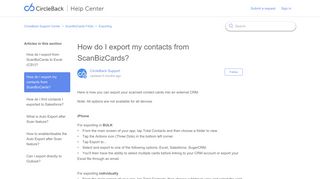 How do I export my contacts from ScanBizCards? – CircleBack ...