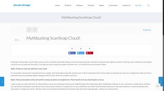 Mythbusting ScanSnap Cloud! - Fujitsu ScanSnap Community