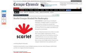 Scarlet Curaçao headed for bankruptcy - Curaçao Chronicle