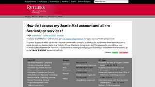 How do I access my ScarletMail account and all the ScarletApps ...