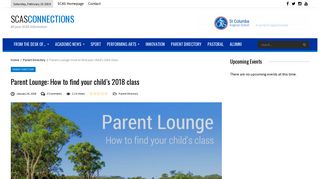 Parent Lounge: How to find your child's 2018 class | SCAS News