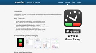 TimeClock » Products » Scavatec - A mobile application developer