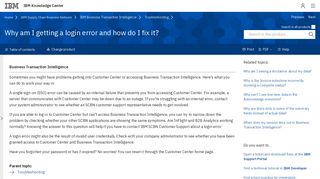 Why am I getting a login error and how do I fix it? - IBM