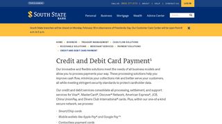 Credit and Debit Card Payment - South State Bank