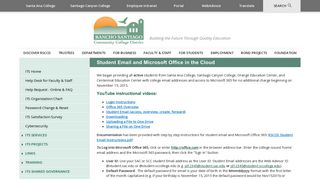 Student Email and Microsoft Office in the Cloud
