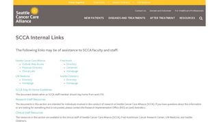 SCCA Internal Links | Seattle Cancer Care Alliance