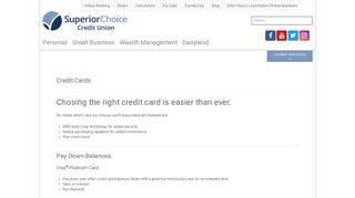 Credit Card Services - Superior Choice Credit Union