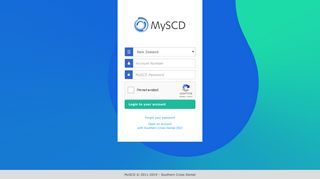 MySCD - Login Page - Southern Cross Dental
