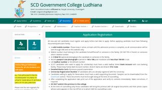SCD Government College Ludhiana :: Application Registration