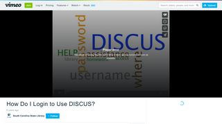 How Do I Login to Use DISCUS? on Vimeo