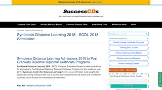 Symbiosis Distance Learning 2018 - SCDL 2018 Admission