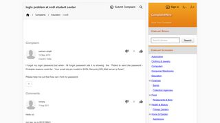 scdl complaint - login problem at scdl student center - ComplaintWire