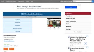 SCE Federal Credit Union - Irwindale, CA - Credit Unions Online
