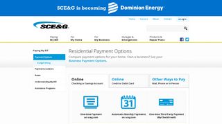 Online - Checking or Savings Account - SCE&G