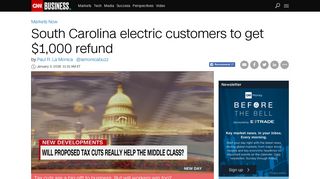 South Carolina electric customers to get $1,000 refund - Business