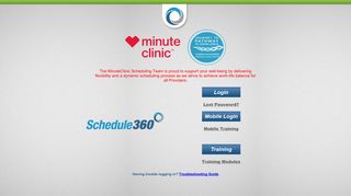 Schedule360:Minute Clinic Login