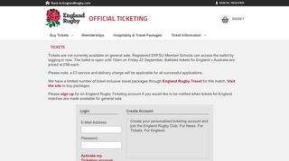 Login - England Rugby Ticketing