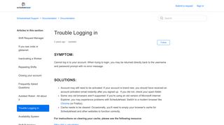 Trouble Logging in – Schedulehead Support