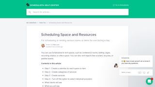 Scheduling Space and Resources | Schedulista Help Center