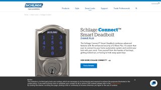 Schlage Connect™ Smart Deadbolt, Z-wave enabled